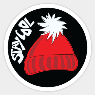 Whimsical cartoon toque with Stay Cool illustrated text Sticker